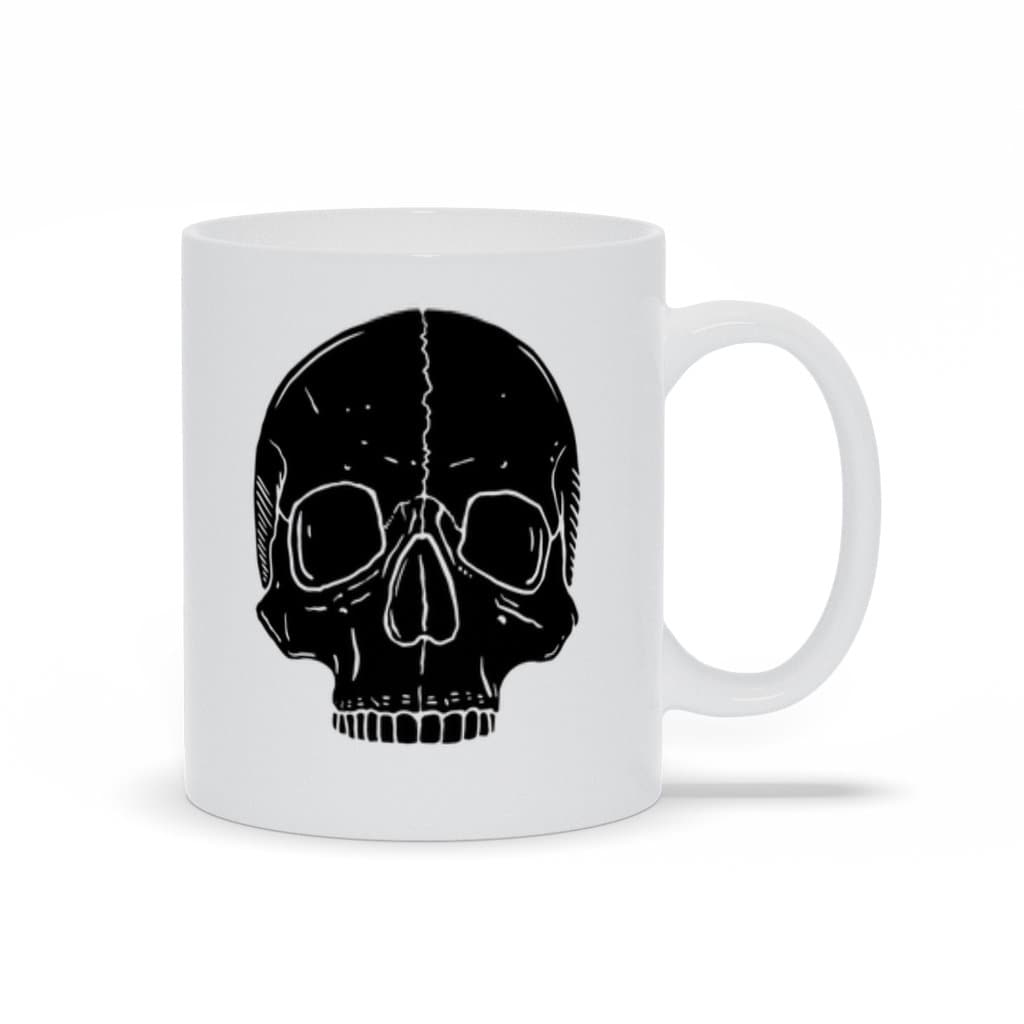 Creature Cups 12 Oz SKULL Cup Mug, Figural Surprise Skull Inside, Black  With White Inside, 3.5 