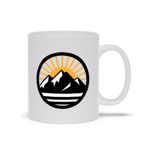 Sunrise Over Mountains Coffee Mug | Mountain with Sunrise Mug | Mountain Lover Gift | Coffe Mug with Mountain Scene | Mountain Landscape Mug