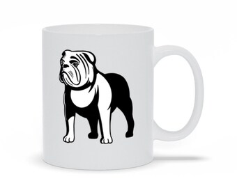 Bulldog Coffee Mug: English Bulldog Silhouette, Dog Lover Gift