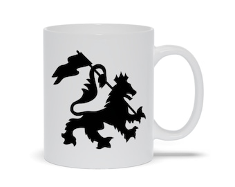 Noble Lion Coffee Mug: Crusades Era Royalty Design