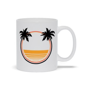 Palm Trees Beach Coffee Mug: Tropical Island Getaway