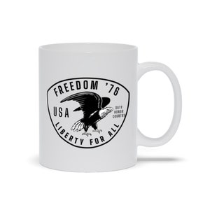 Liberty For All Coffee Mug: Patriotic Eagle USA Pride
