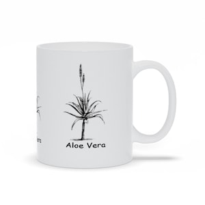 Aloe Vera Coffee Mug | Aloe Vera Plant Coffee Mug | Mug with Aloe Vera Plant Picture | Aloe Vera Drawing Coffee Mug | Nature Lovers Mug