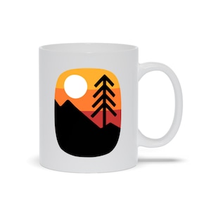 Mountain Cliff Coffee Mug |  Mountain Landscape Mug | Mountain Scene Mug | Ceramic Mountain Mug | Camping Coffee Mug | Hiking Coffee Mug