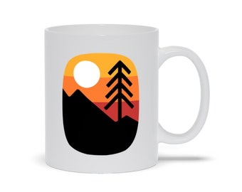 Mountain Cliff Coffee Mug |  Mountain Landscape Mug | Mountain Scene Mug | Ceramic Mountain Mug | Camping Coffee Mug | Hiking Coffee Mug