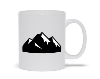 Snow Capped Black Mountains Coffee Mug | Coffee Mug with Mountains | The Mountains are Calling | Mountain Gifts | Camping Coffee Mug
