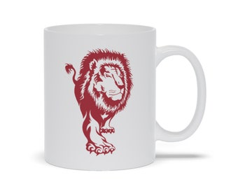 Walking Lion Coffee Mug: Animal Lover Gift