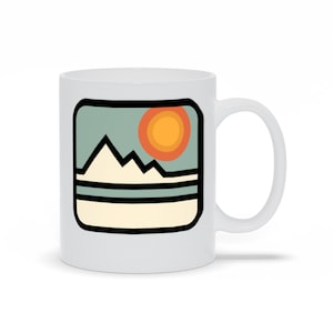 Pastel Mountains And Sunrise Coffee Mug | Mountain Scene Mug | Mountain Landscape Mug | Coffee Mountain Mug | Mountain Mug | Nature Mug
