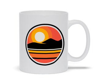 Sun Setting Over Island Kaffeetasse | Strandhaus Kaffeetasse | Sonnenuntergang Kaffeebecher | Tropische Kaffeetasse | Sunset Island Kaffeetasse | Ozean Tasse