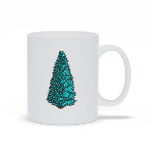Christmas Tree With Lights Coffee Mug | Coffee Mug with Christmas Tree | Decorated Christmas Tree Mug | Holiday Coffee Mug