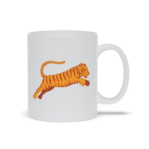 Tiger Jumping Coffee Mug | Tiger Coffee Mug | Jumping Tiger Mug | Kids Tiger Mug | Oriental Tiger Mug | Tiger Mug | Tiger Gift | Big Cat Mug