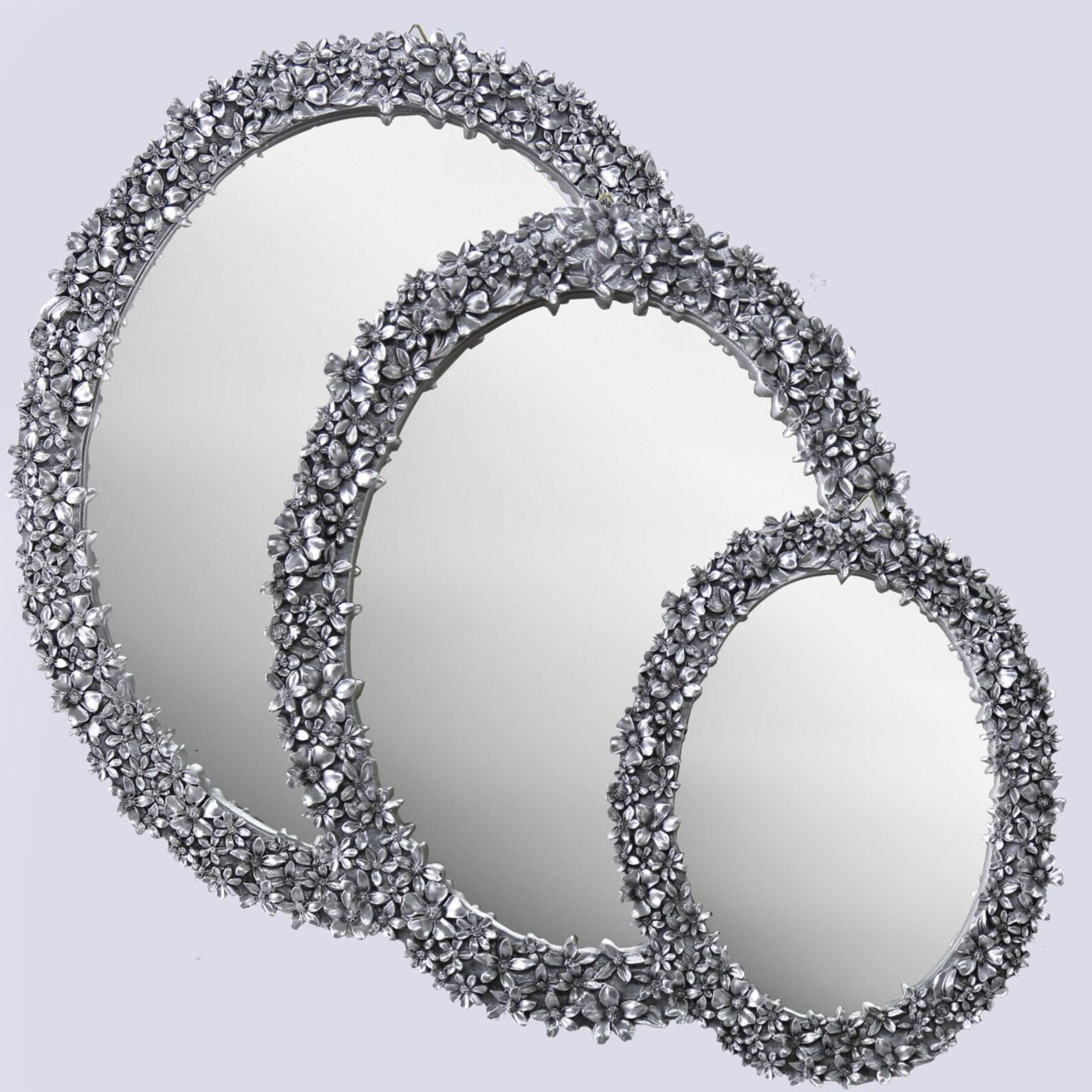 3wall Mounted Mirrors Daisy Pattern Wall Mirrors Gold Etsy