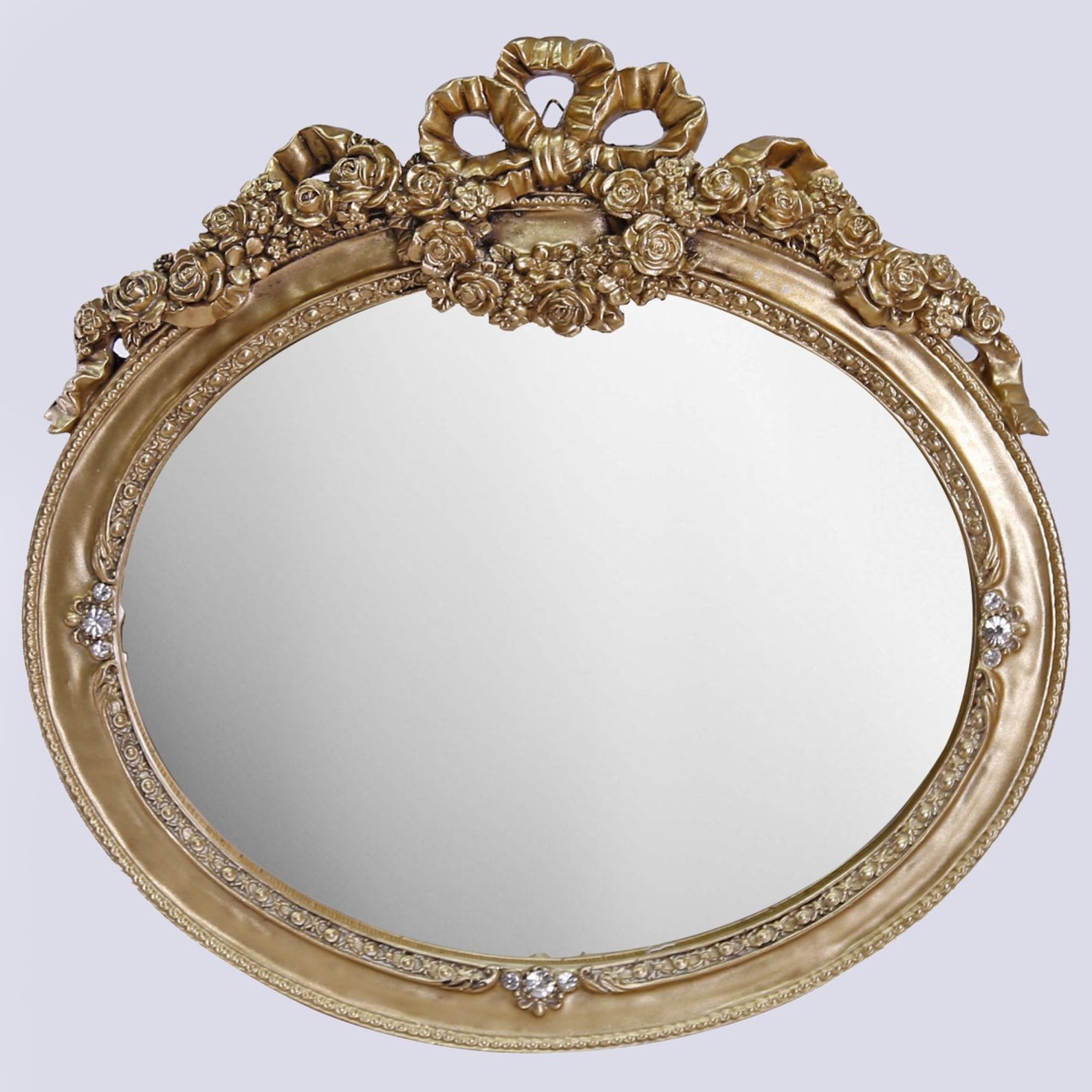 Set of 3 wall mounted vanity mirrors floral patterned Etsy