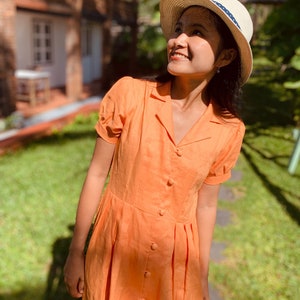 Vintage inspired linen dress