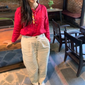 Linen Pants for Women, Loose Linen Pants, Palazzo Pants, White Linen Trouser Women, Linen Clothing, High Waisted Pants