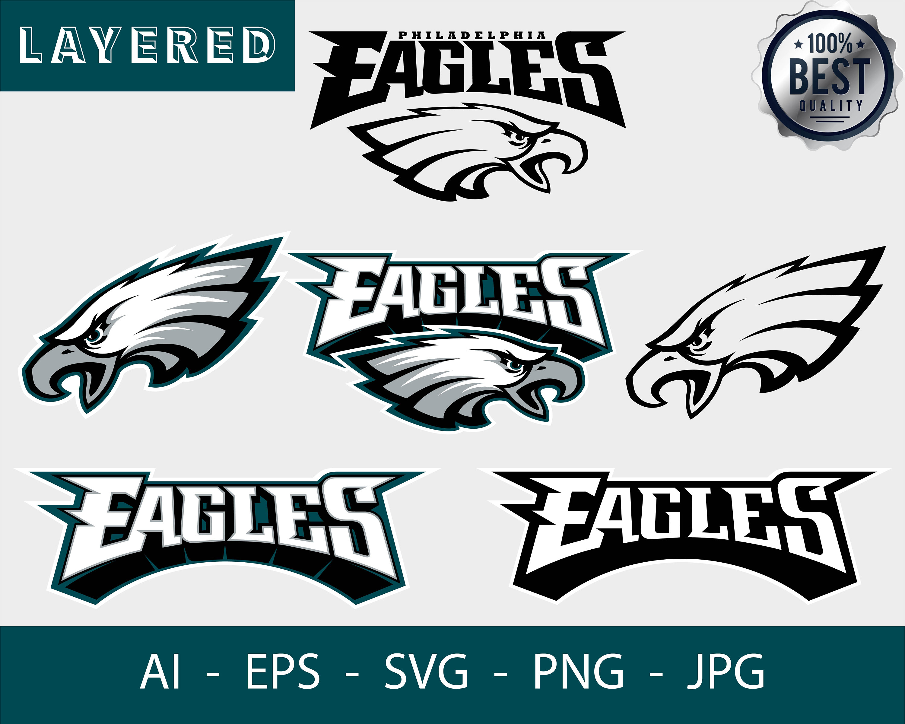 Philadelphia Eagles 14 SVG Bundle Philadelphia Eagles PNG Football for Cutting Machine