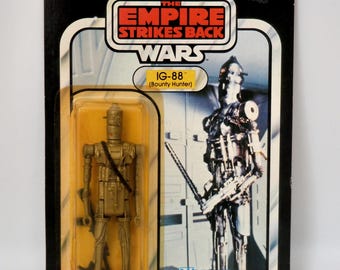 1981 Star Wars ESB IG-88 Bounty Hunter Vintage Kenner Figure 41-E Unpunched, MOC
