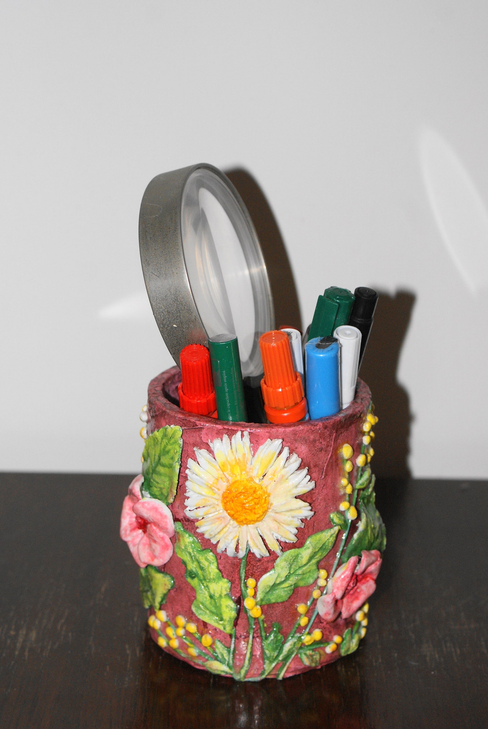 Artistic Pen Holder With Embossed Floral Motifs Very Robust Etsy UK