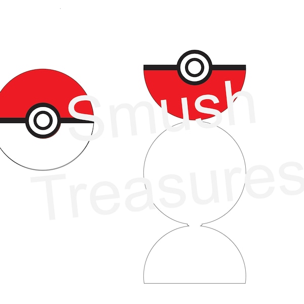 Pokemon Ball SVG, PNG, Cut File, Card, Tag, Invitation