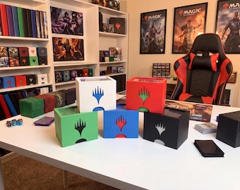 EDH Commander Deck Box with Commander Displayed – Customizable Colors - Holds 100+ Sleeved Cards