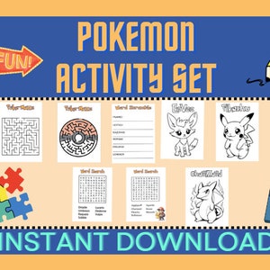 Kids Activity Set - Instant Download 8x11 Print out