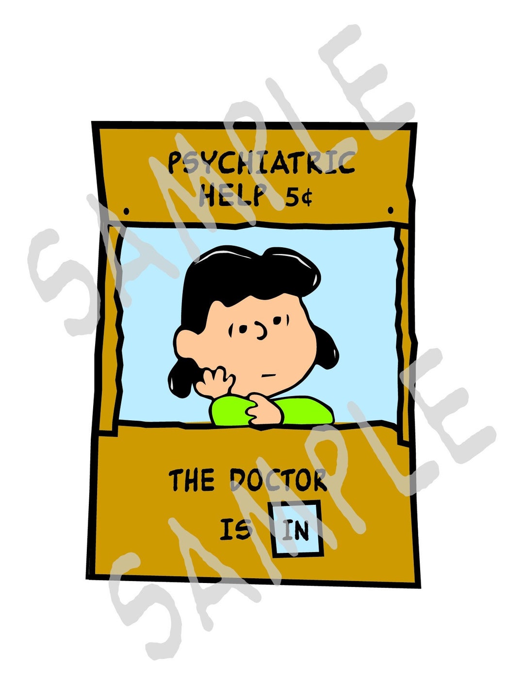 Peanuts Lucy Psychiatric Help, Digital Image as a JPG, SVG and PNG Peanuts Lucy Psychiatric Help, Digital Image as a JPG, SVG and PNG