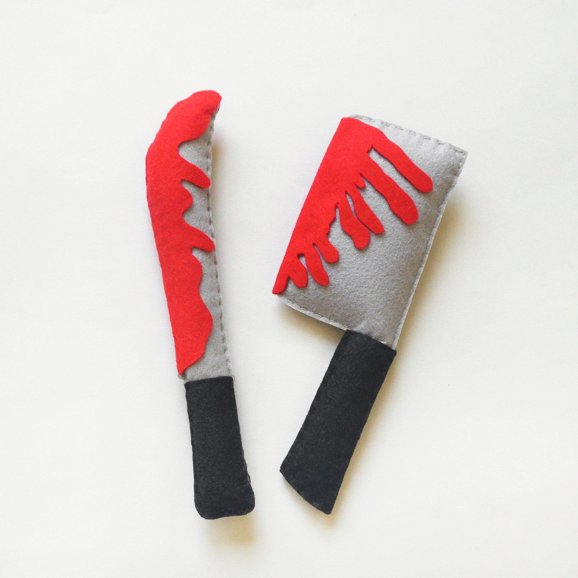Bloody knife felt toy Halloween party Handmade spooky decor Etsy