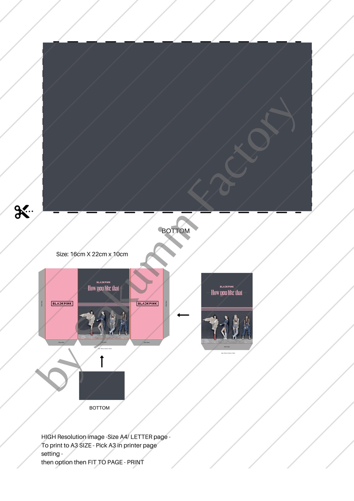 BLACKPINK Paper Bag Template Instant Download BLACKPINK Party Etsy