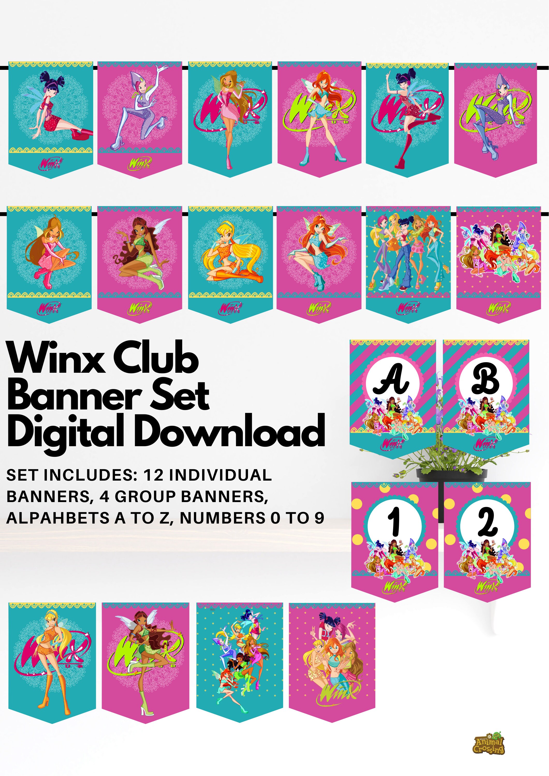 Winx Club Banner Flag Digital Download Winx Club Party Etsy