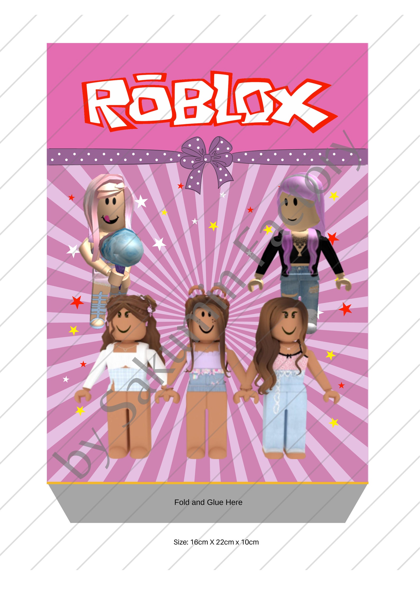 Roblox Girl Paper Bag Template Instant Download Roblox Etsy