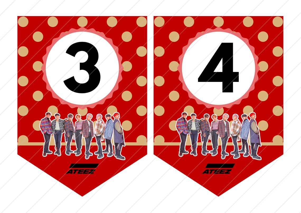 Ateez Banner Set Digital Download Ateez Birthday Party | Etsy