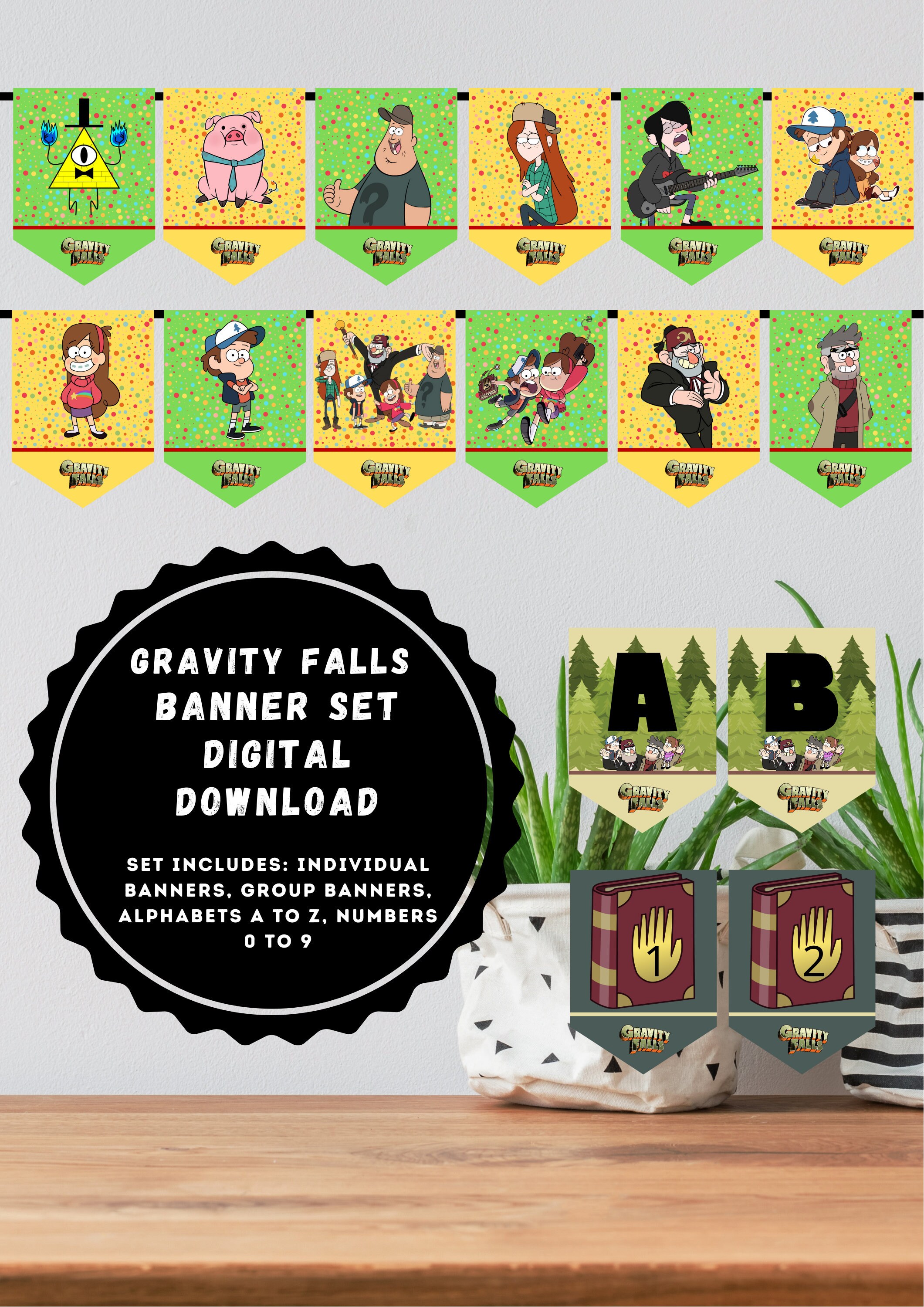 Gravity Falls Banner Flag Digital Download Gravity Falls | Etsy