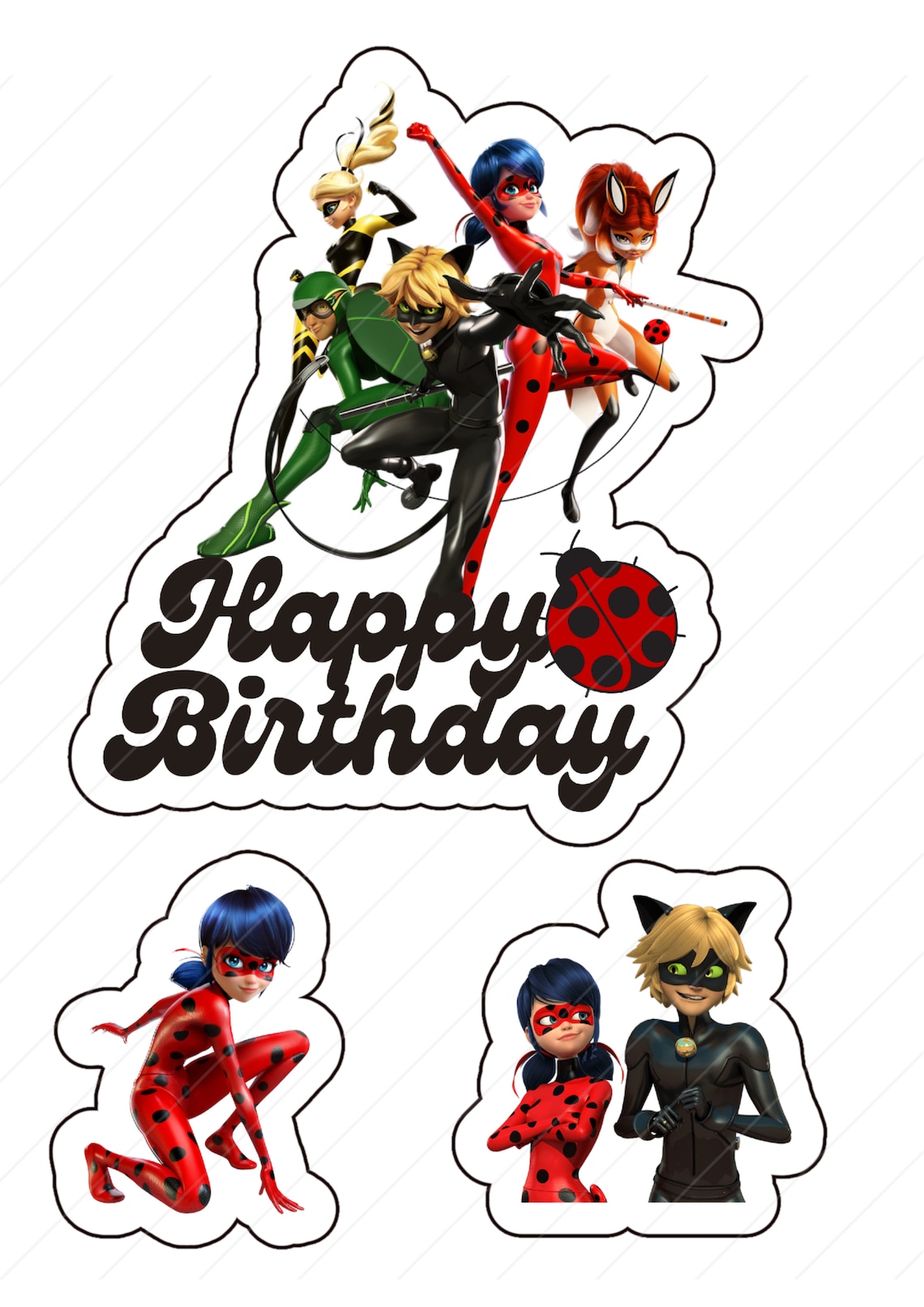 Miraculous Ladybug Cake Topper Printable Miraculous Ladybug Cake Topper Printable