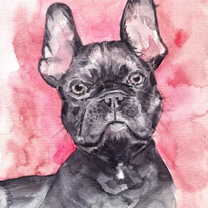 Ritratto personalizzato di un animale domestico da foto – Dipinto ad acquerello di un cane o di un gatto – Opera d'arte originale dipinta a mano – Regalo commemorativo – Arte murale