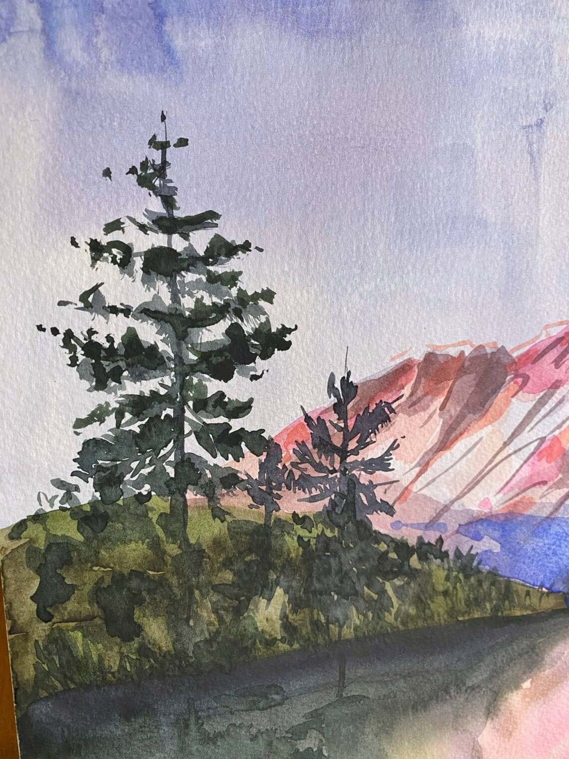 Mount Shasta painting California Wall Art Landscape Etsy