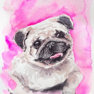 Ritratto di animale domestico personalizzato ad acquerello da foto - Cane, gatto, regalo commemorativo per animali domestici, arte animale dipinta a mano