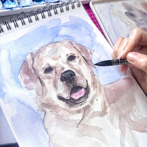 Ritratto di animale domestico personalizzato ad acquerello: dipinto a mano di cane o gatto, opera d'arte originale per animali domestici, ritratto di animale personalizzato, regalo commemorativo per animali domestici