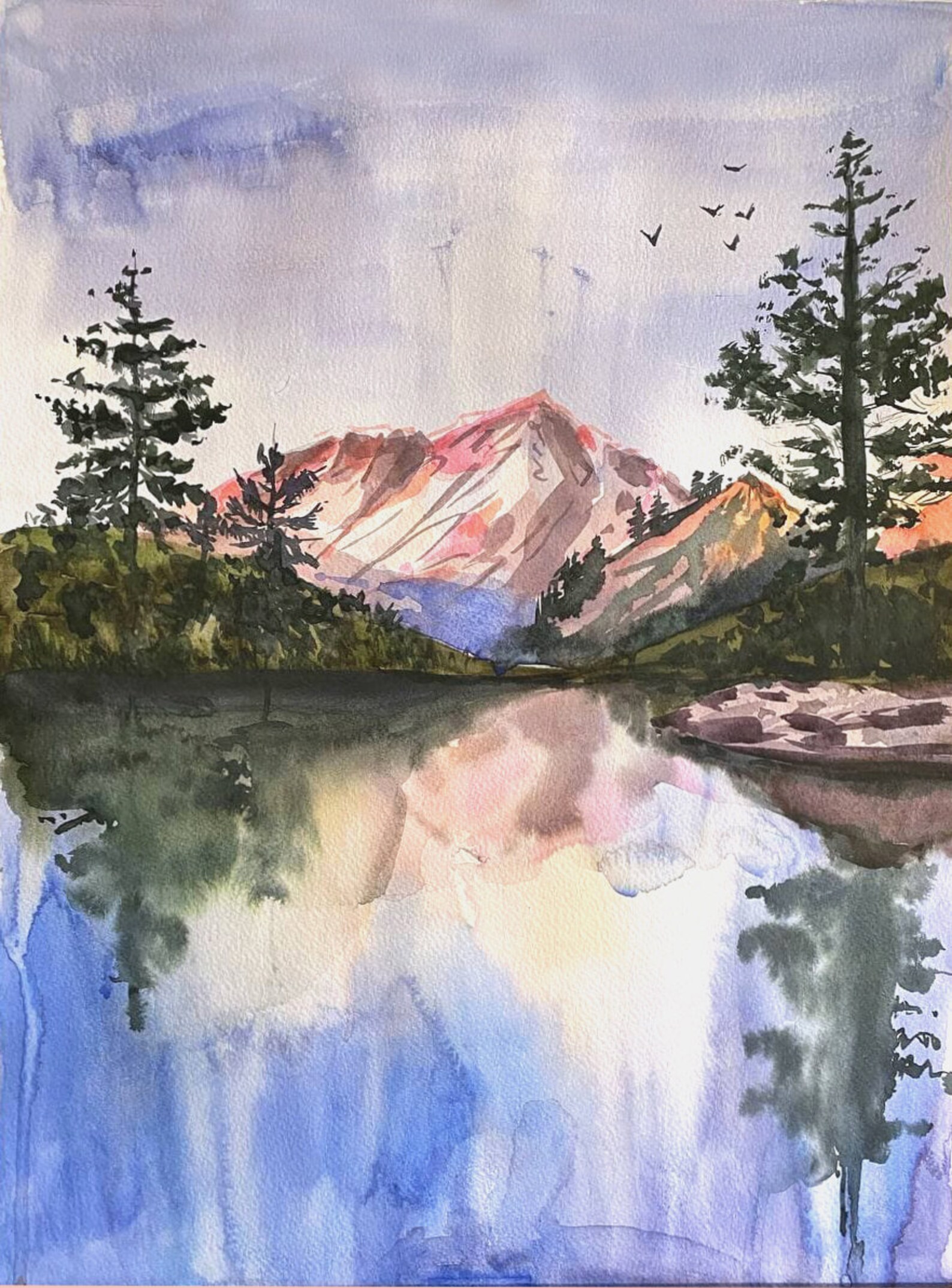 Mount Shasta painting California Wall Art Landscape Etsy