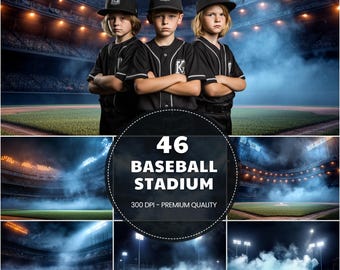 Fondo de estadio de béisbol: Fondo para fotografía deportiva (Descarga digital, JPG, 5250 x 6970 px)
