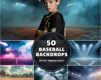 50 Cenários de Campo de Beisebol, Fundos para Fotografia Esportiva (Download Instantâneo)
