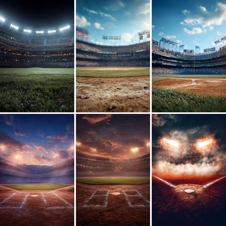 50 Baseball Field Backdrops, Sport Photography Backgrounds (instant ...