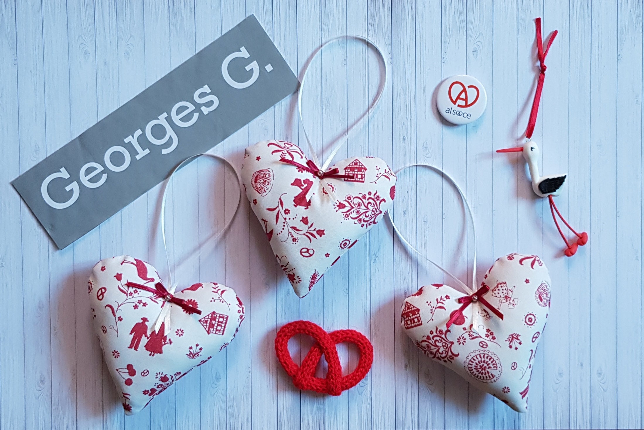 Cœur à Suspendre en Tissu Georges G. d'alsace | Motif Aléatoire