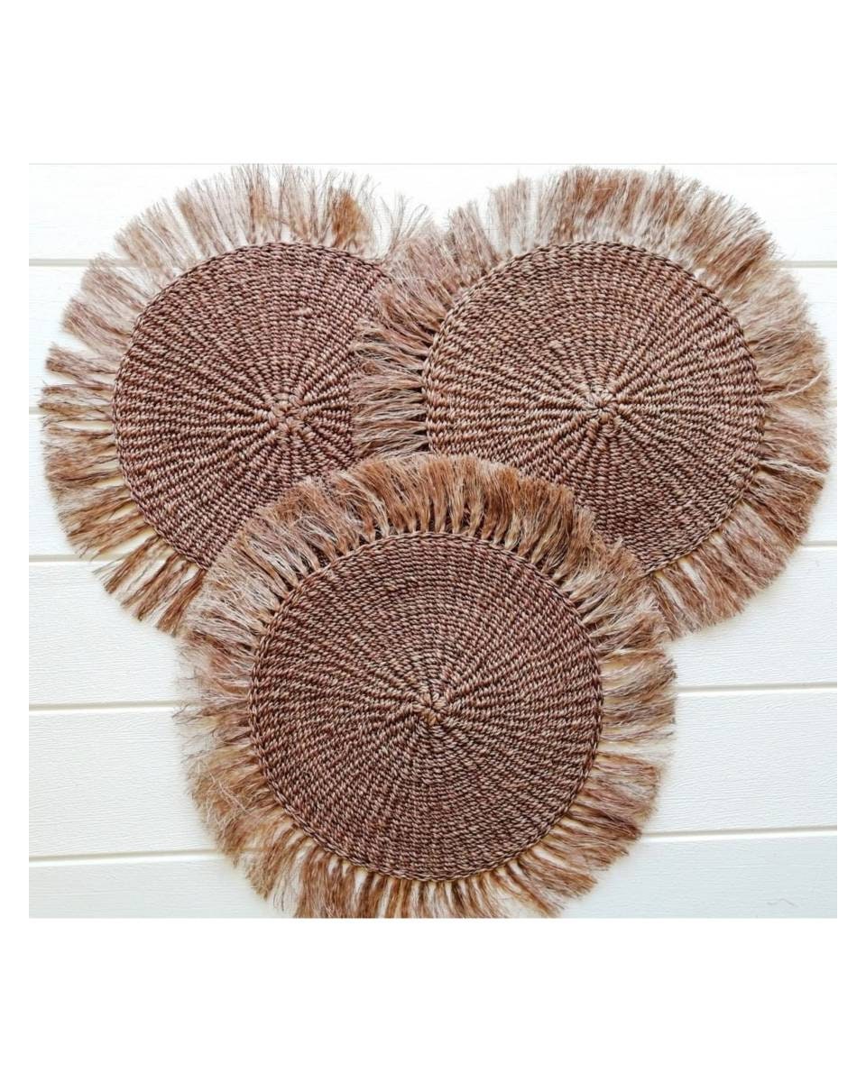 Fringe Sisal placement mats set Etsy