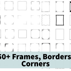 50+ Rahmen, Ränder & Ecken | Kommerzielle Nutzung | SVG und PNG Dateien inklusive! Sofortiger digitaler Download