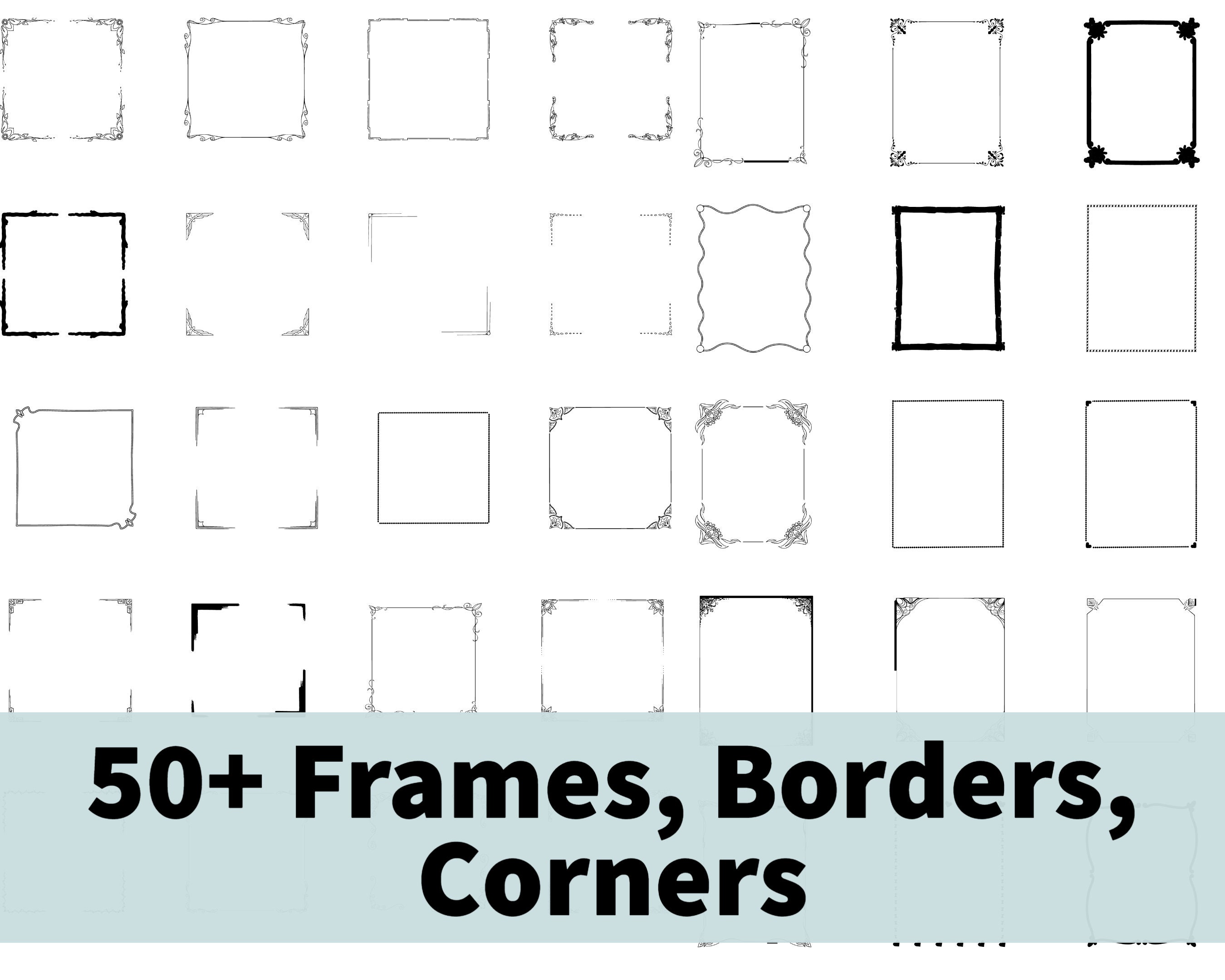 50 Borders Corners Decorative SVG Digital Download SVG and Etsy UK