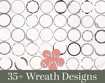 Conjunto de marcos vectoriales circulares / archivos SVG y PNG - Uso comercial incluido