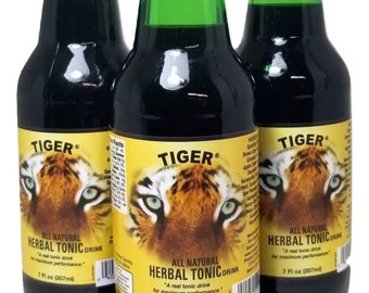 Tiger all Natural herbal tonic drink  - 7 fl oz each ( 3 PACK )