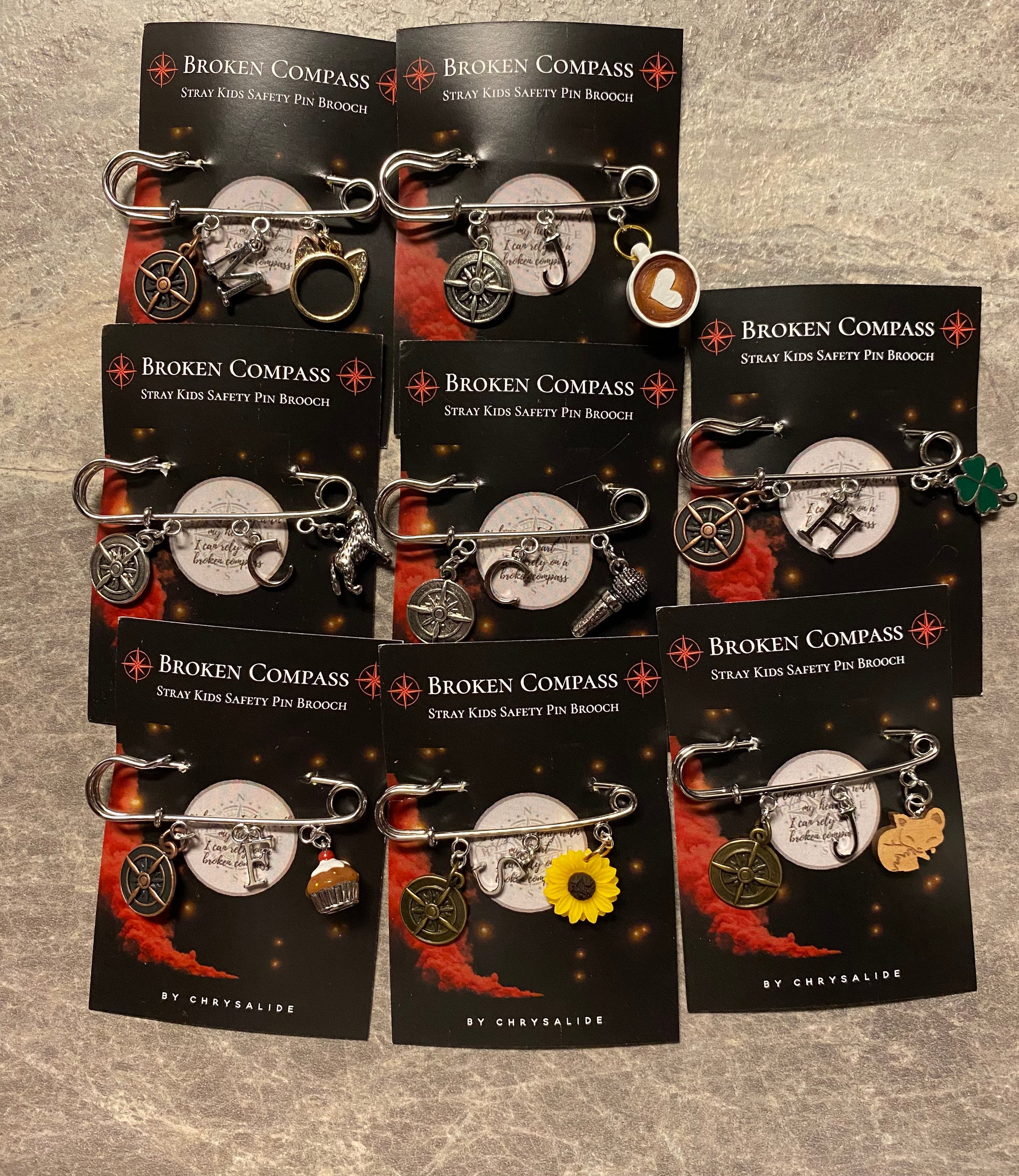 Stray Kids broken Compass Safety Pin Brooch Etsy