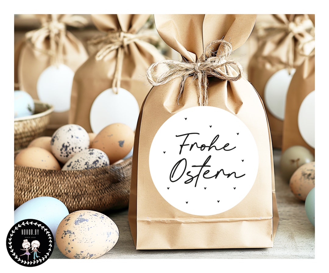 Oster Sticker XL Oster Aufkleber | Frohe Ostern | Herzen,Sticker für Oster-Geschenke ...
