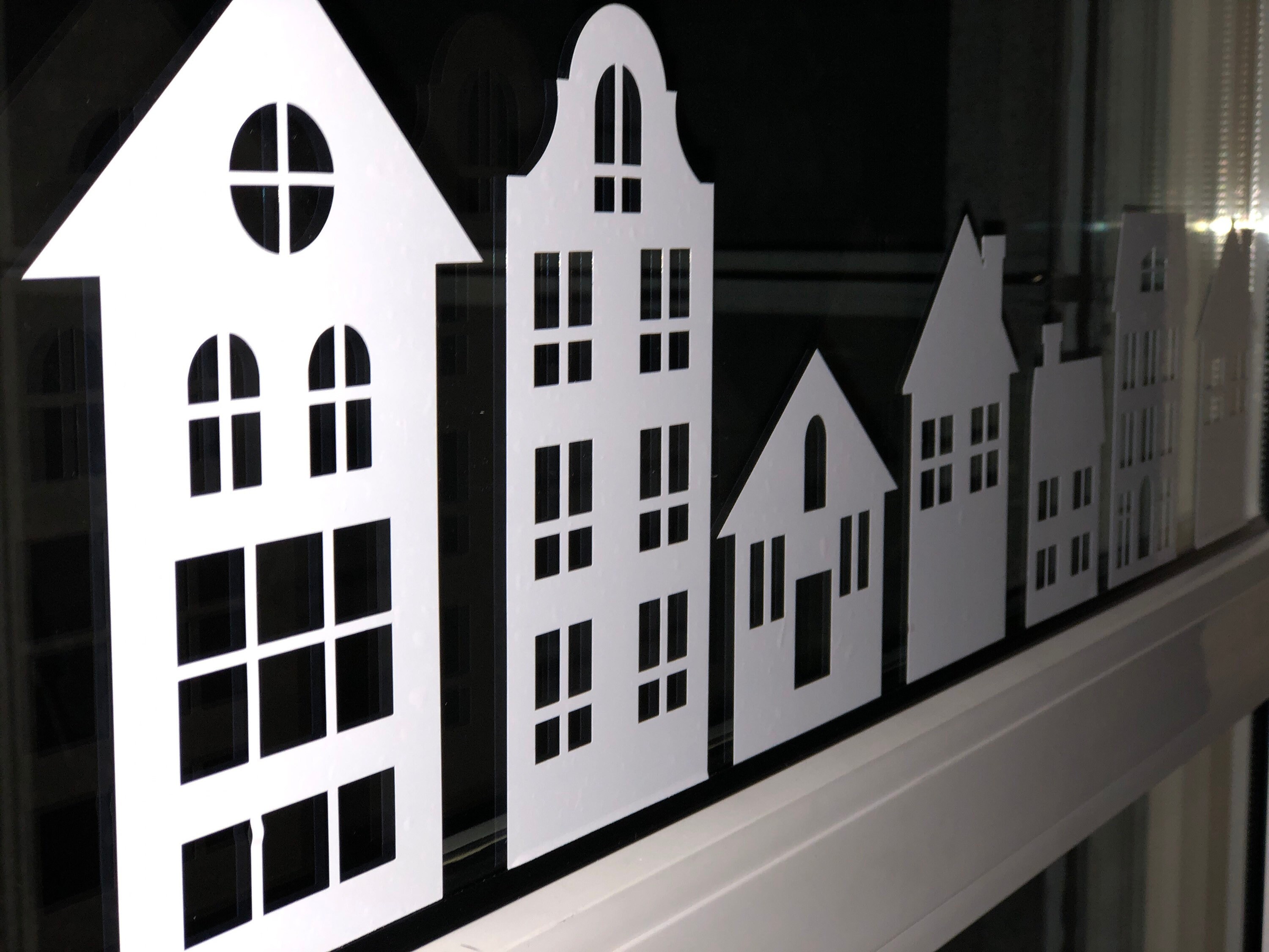 Fensterbilder Weihnachtshäuser | Etsy